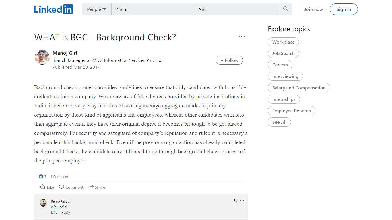 WHAT is BGC - Background Check?