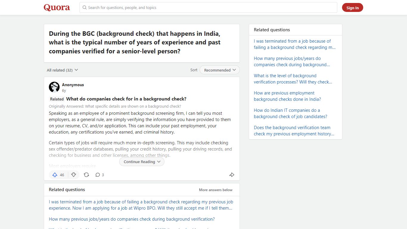 During the BGC (background check) that happens in India, what ... - Quora
